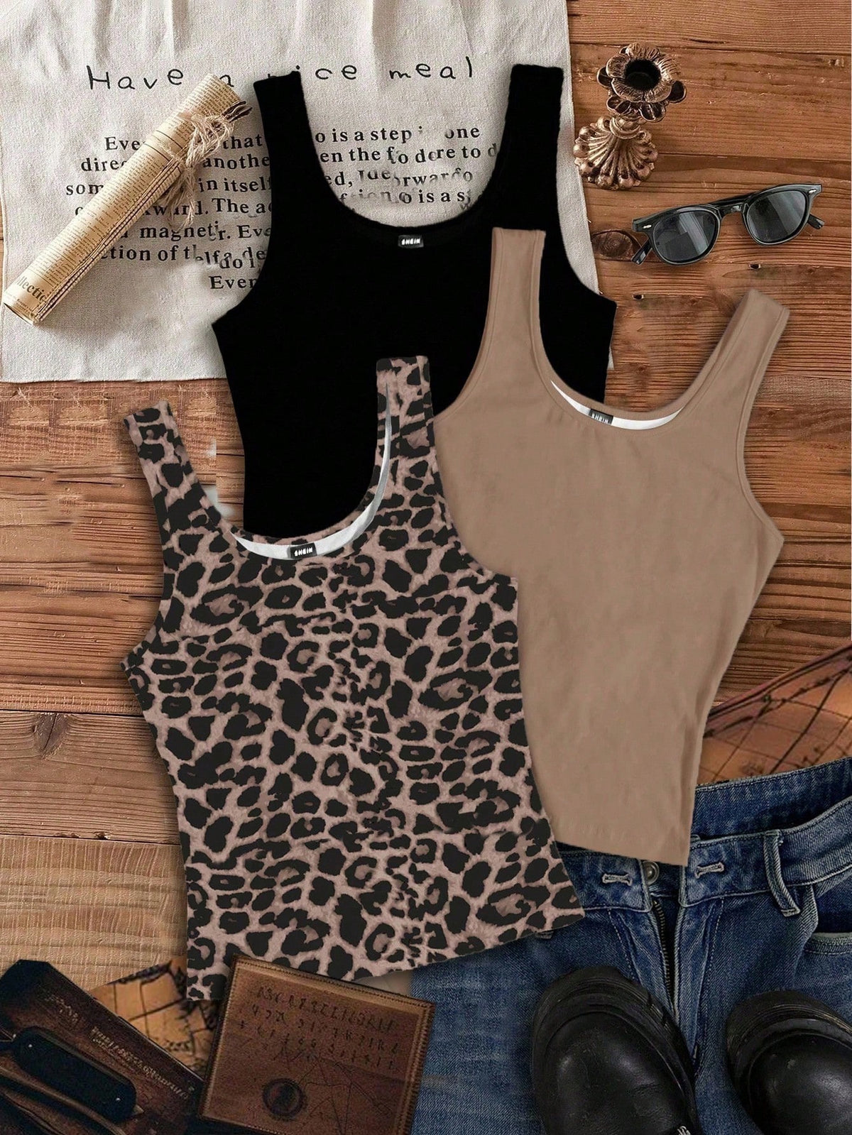 EZwear 3pcs/Set Women's Casual Crew Neck Tank Tops, Versatile For Summer