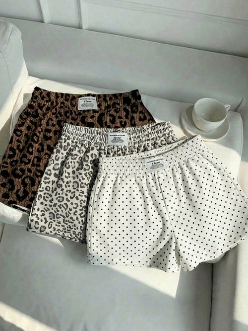 EZwear 3pcs Women Casual Camouflage Print Shorts Set, Woven Fabric, Comfortable Daily Wear