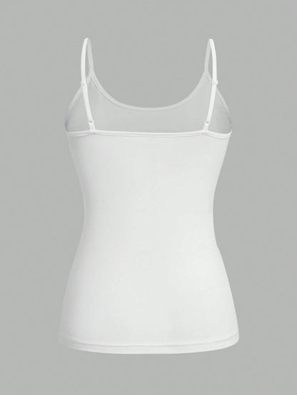 EZwear 4pcs/Pack Casual Minimalist Cami Tank Tops For Women, Suitable For Summer