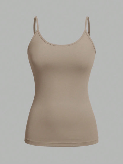 EZwear 4pcs/Pack Casual Minimalist Cami Tank Tops For Women, Suitable For Summer