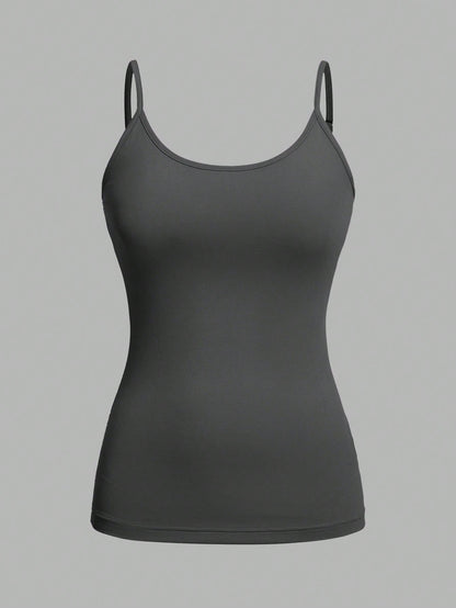 EZwear 4pcs/Pack Casual Minimalist Cami Tank Tops For Women, Suitable For Summer