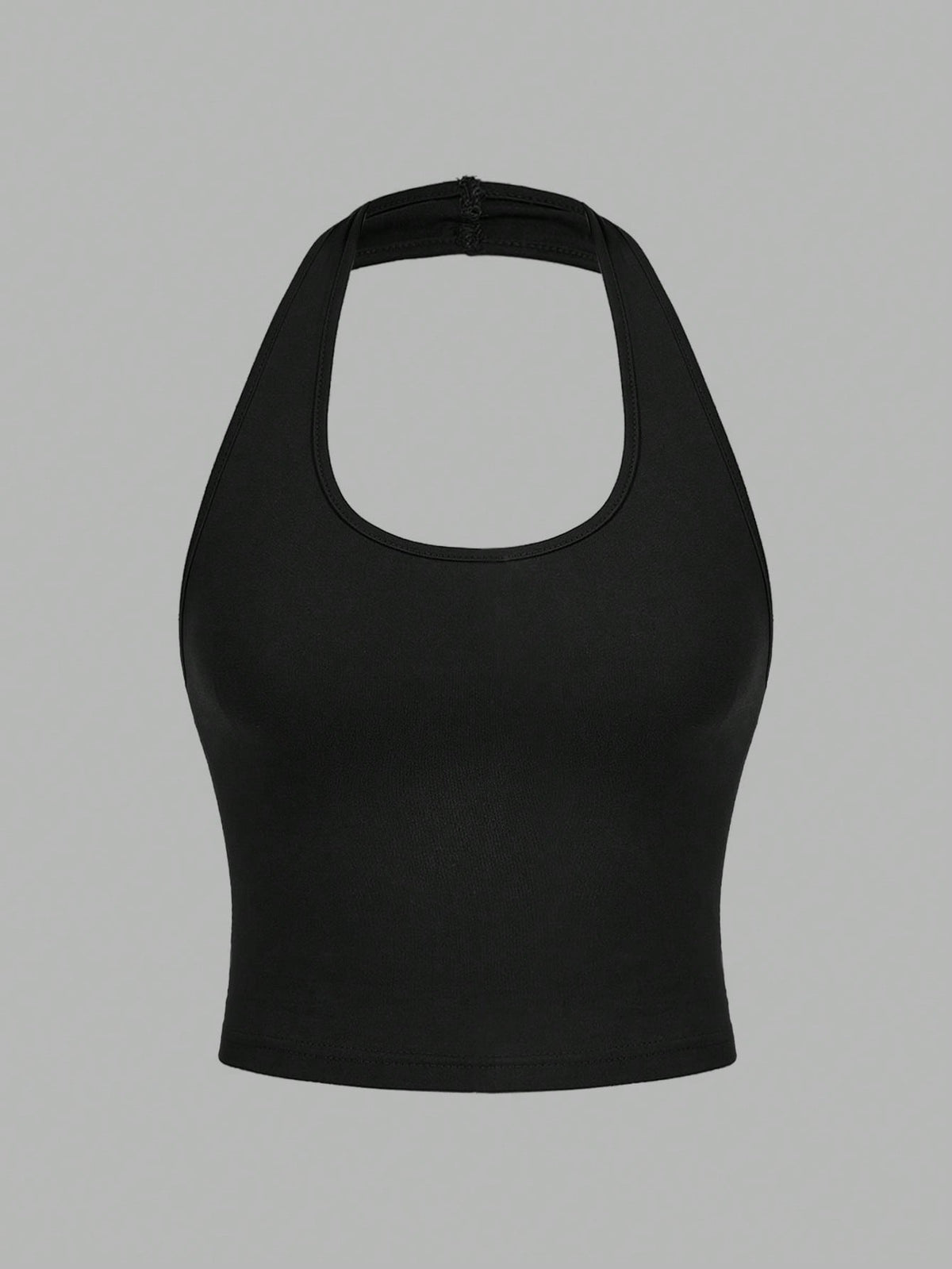 EZwear 4pcs/Set Casual Minimalist Short Halter Neck Fitted Tank Tops For Women, Suitable For Summer