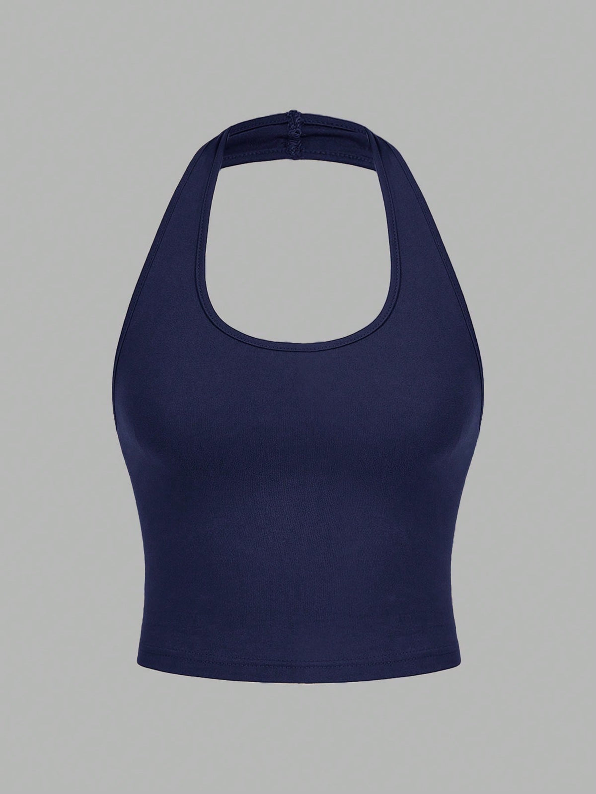 EZwear 4pcs/Set Casual Minimalist Short Halter Neck Fitted Tank Tops For Women, Suitable For Summer