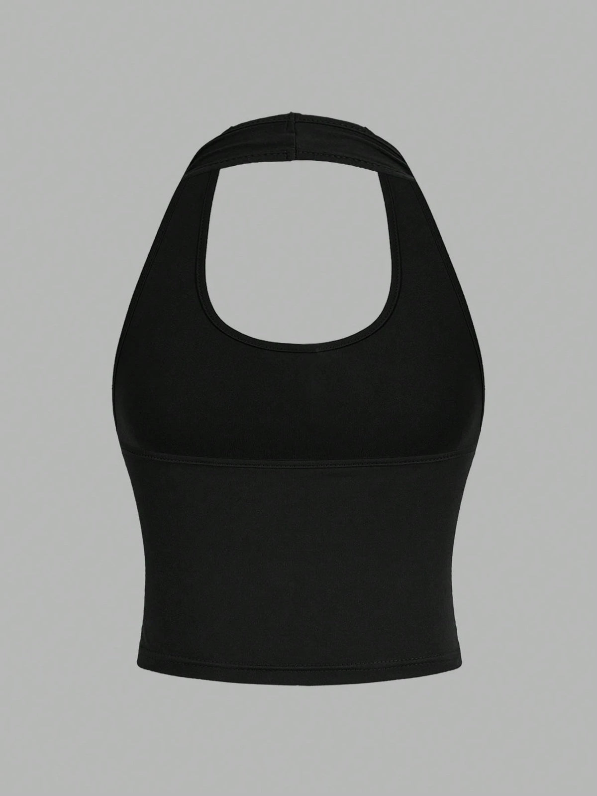EZwear 4pcs/Set Casual Minimalist Short Halter Neck Fitted Tank Tops For Women, Suitable For Summer