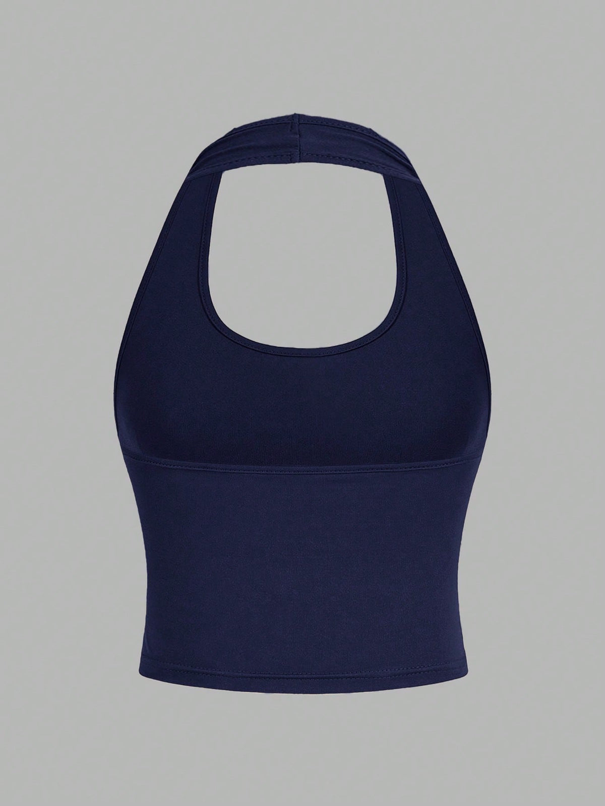 EZwear 4pcs/Set Casual Minimalist Short Halter Neck Fitted Tank Tops For Women, Suitable For Summer