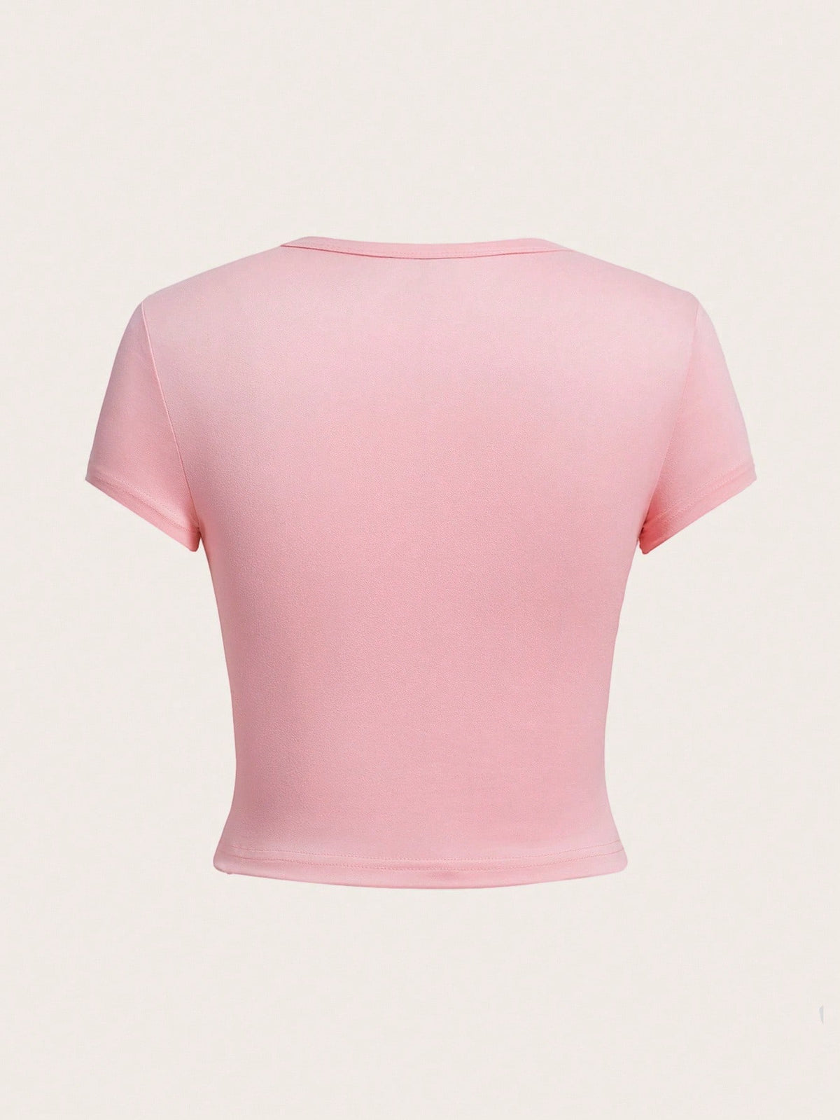 EZwear 4pcs/Set Casual Round Neck Short Sleeve Fitted Women T-Shirts, Suitable For Summer, Top Back-To-School School Aqua Blue Light Pink Pastel Yellow