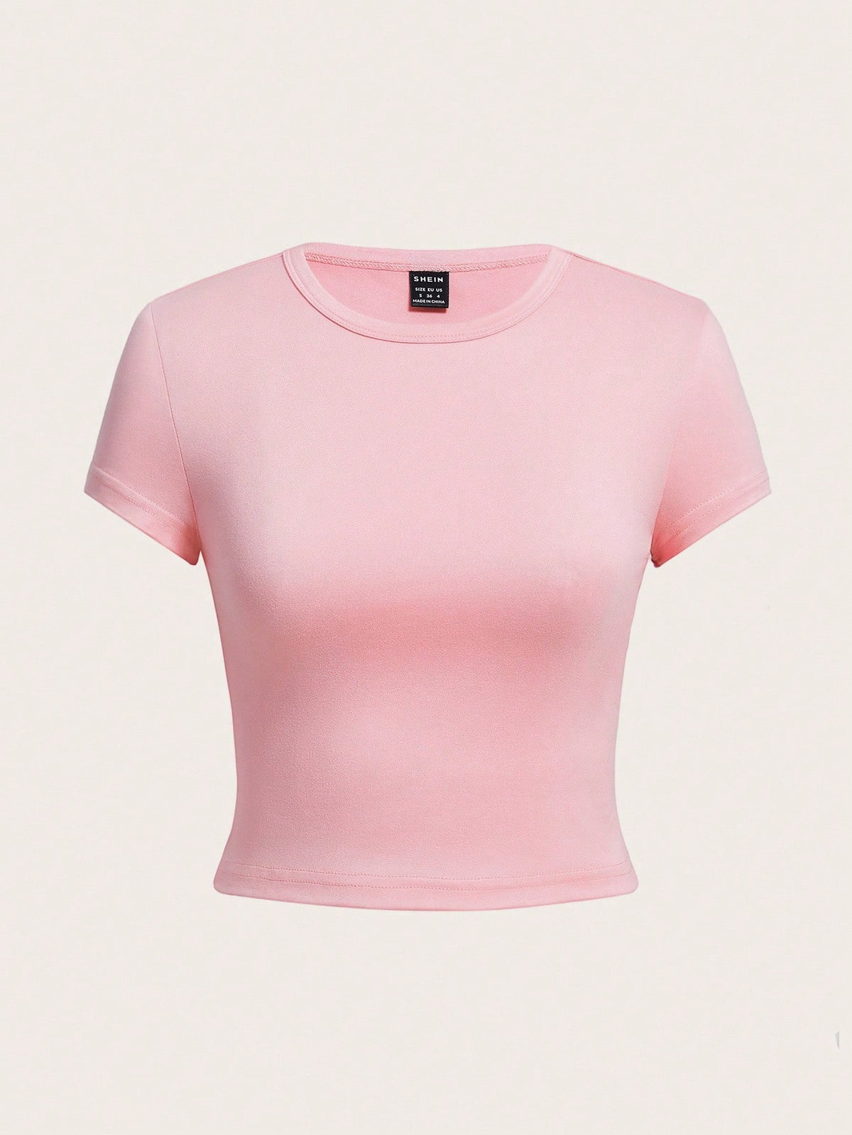EZwear 4pcs/Set Casual Round Neck Short Sleeve Fitted Women T-Shirts, Suitable For Summer, Top Back-To-School School Aqua Blue Light Pink Pastel Yellow