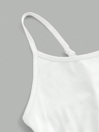 EZwear 4pcs White Casual Minimalist Camisole Tank Tops For Women, Suitable For Summer,White Shirt