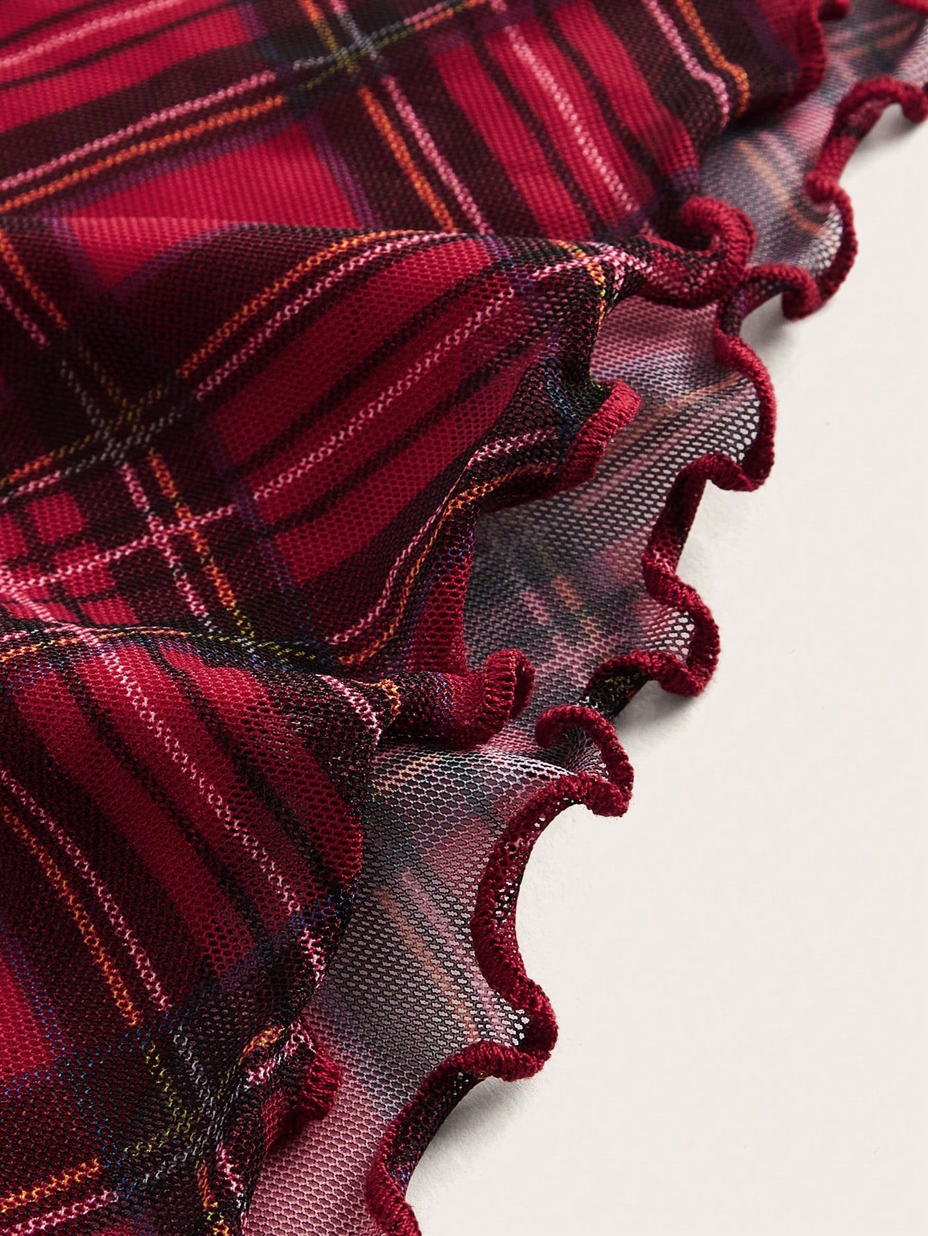 EZwear Ladies' Red Plaid Printed Knee-Length Skirt
