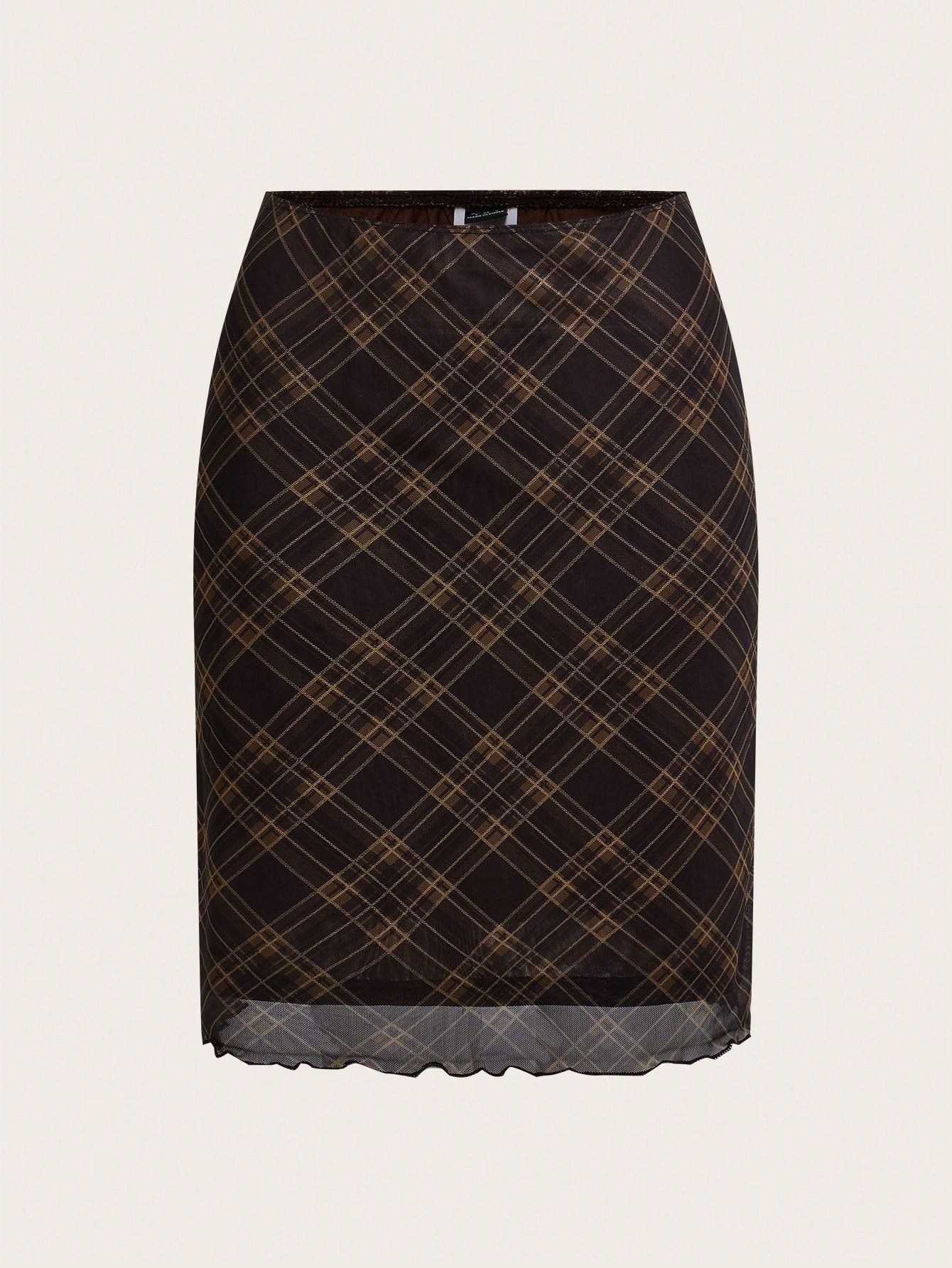EZwear Ladies' Red Plaid Printed Knee-Length Skirt