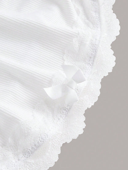 EZwear Plus Lace Trim Ruched Tube White Top