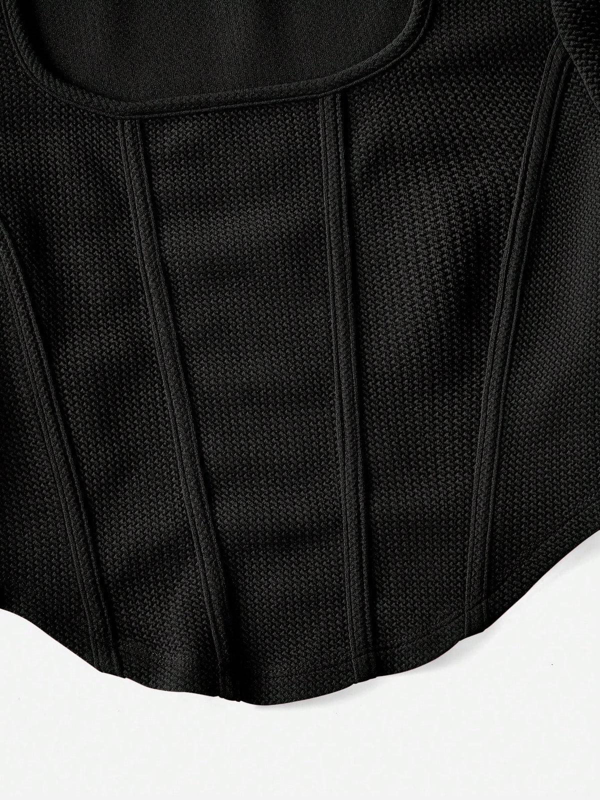 EZwear Square Neck Seam Detail Bandana Hem Tee