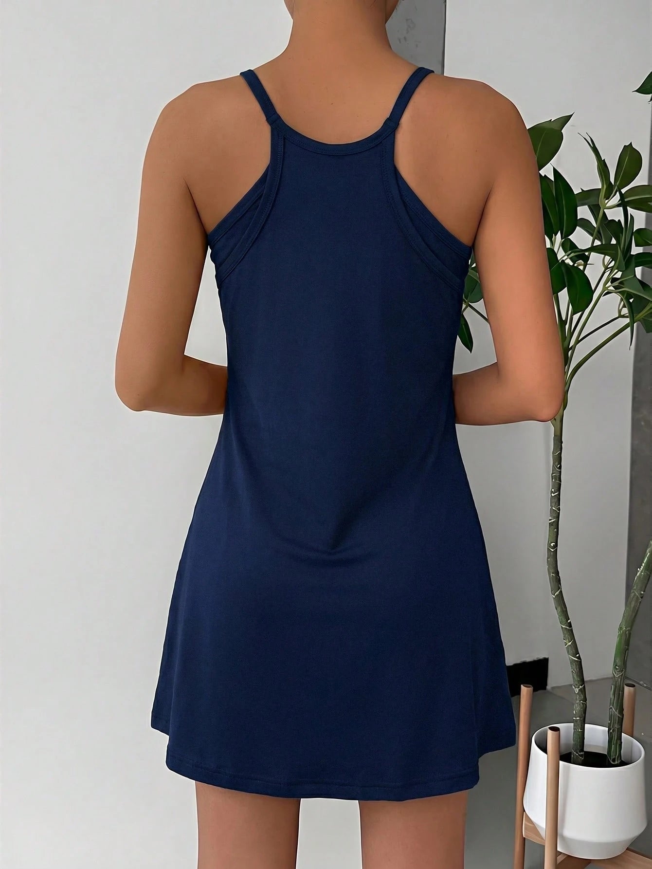 EZwear Women's Casual Solid Color Spaghetti Strap Dress,Summer Dresses For Women