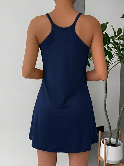 EZwear Women's Casual Solid Color Spaghetti Strap Dress,Summer Dresses For Women