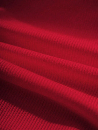 EZwear Women's Solid Color Pleated Casual Versatile Daily Wear Top,Red Top