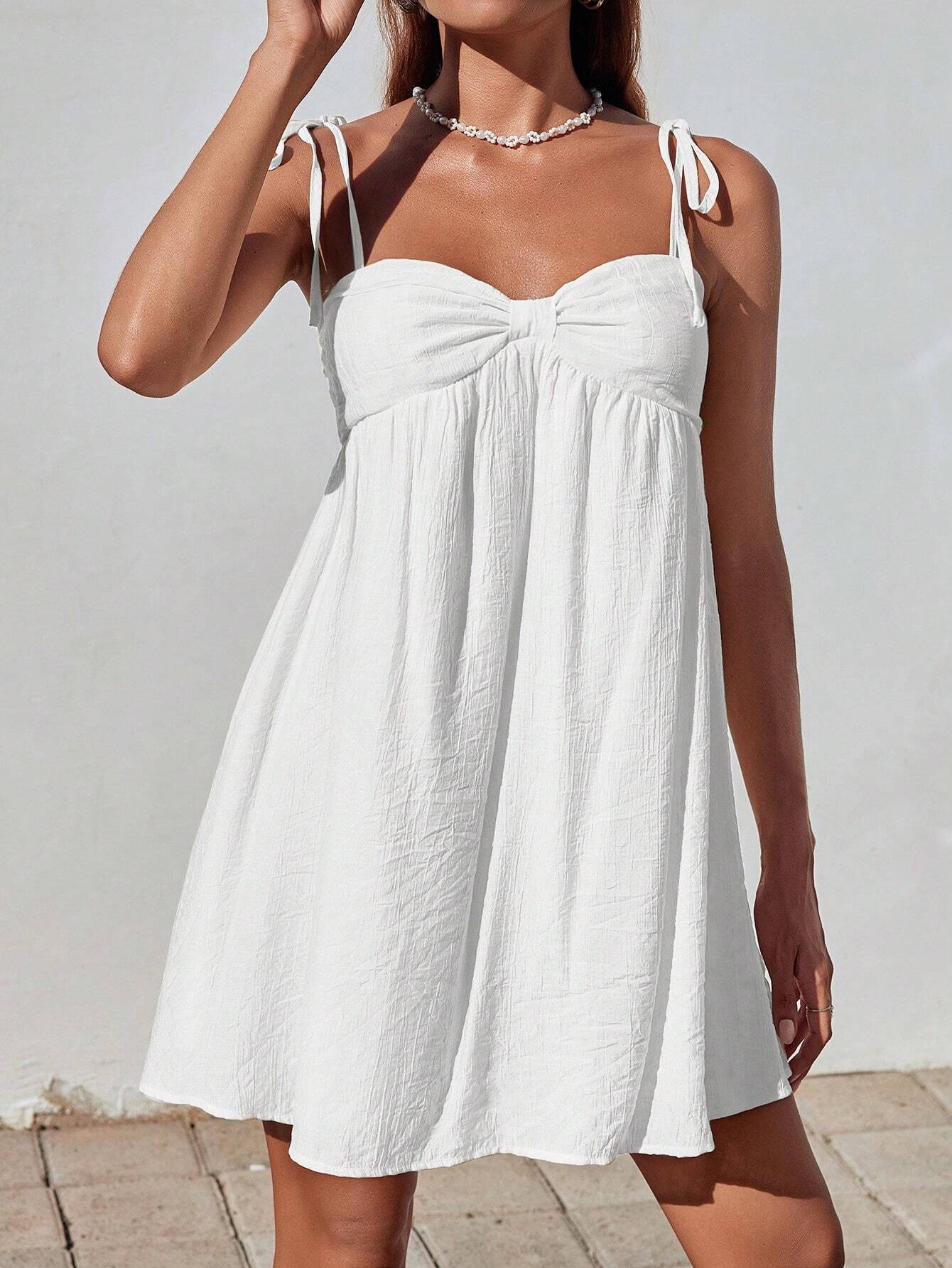 EZwear Women Solid Color Twist Detail Casual Camisole Dress,Summer Dresses For Women
