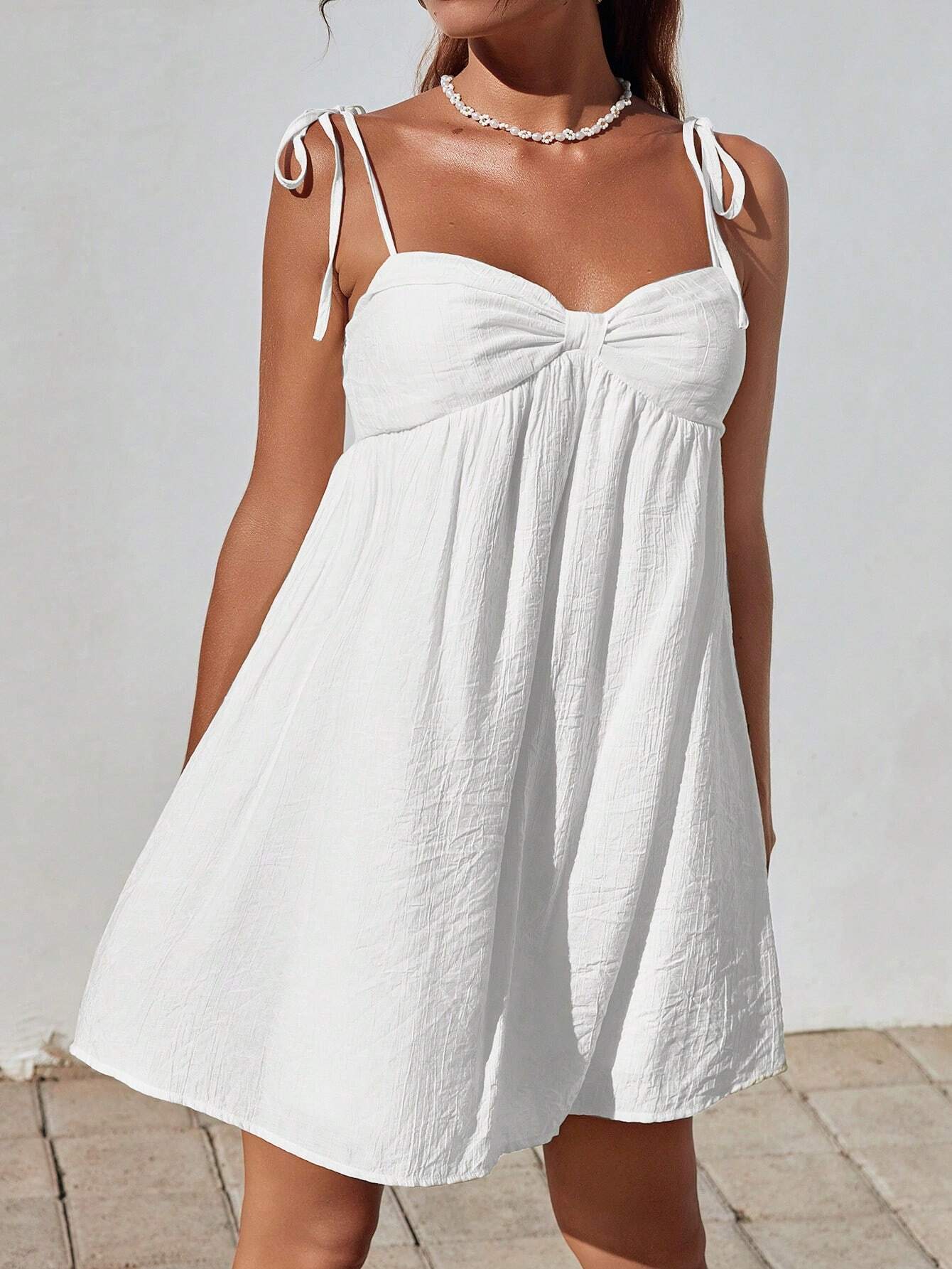 EZwear Women Solid Color Twist Detail Casual Camisole Dress,Summer Dresses For Women