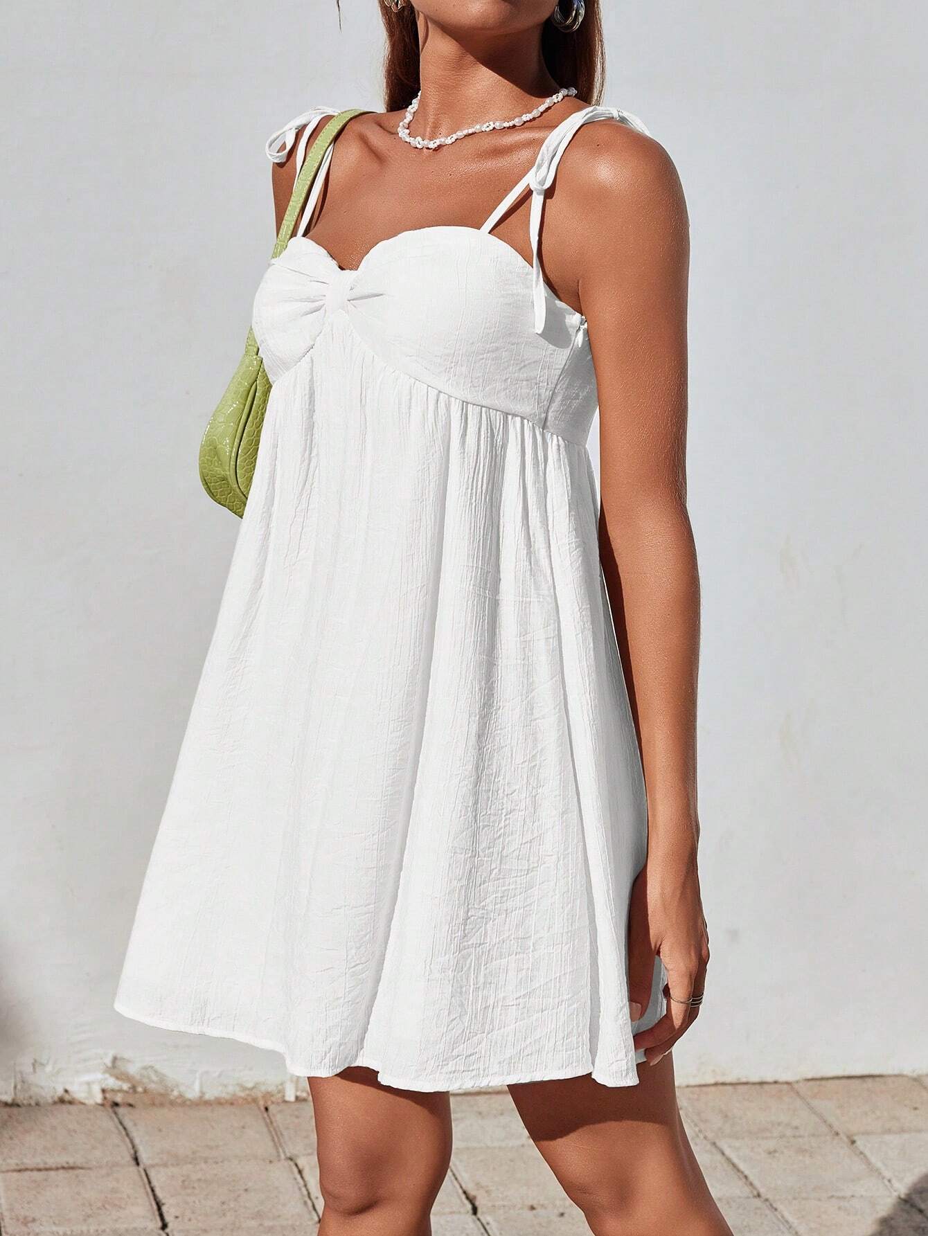EZwear Women Solid Color Twist Detail Casual Camisole Dress,Summer Dresses For Women