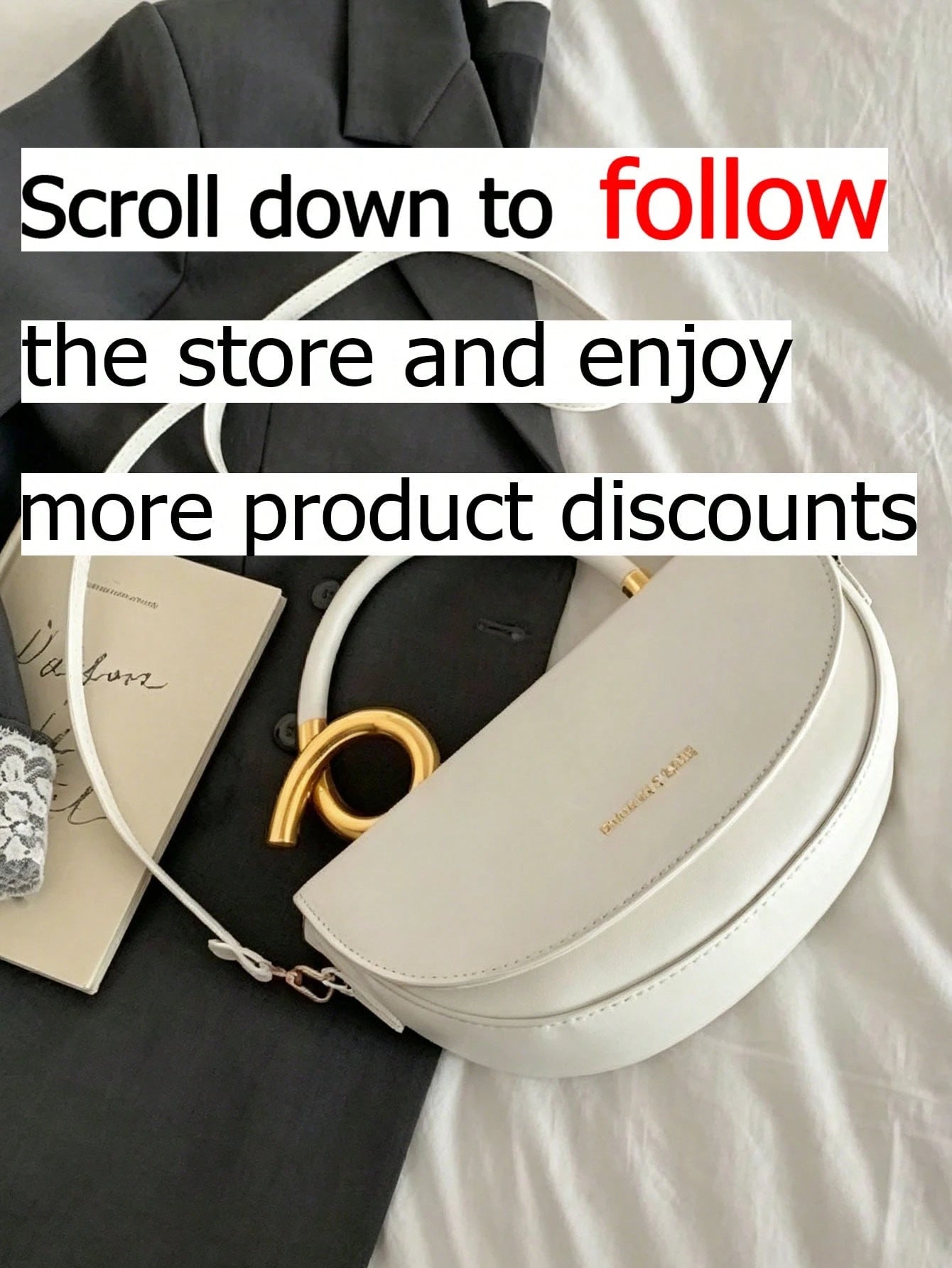 Fashion Solid Color PU Saddle-Shaped Shoulder Bag, Spiral Gold Metal Handle And Detachable Crossbody Strap, Minimalist Elegant Daily Handbag, Suitable For Office Women And Minimalist Enthusiasts, Perf