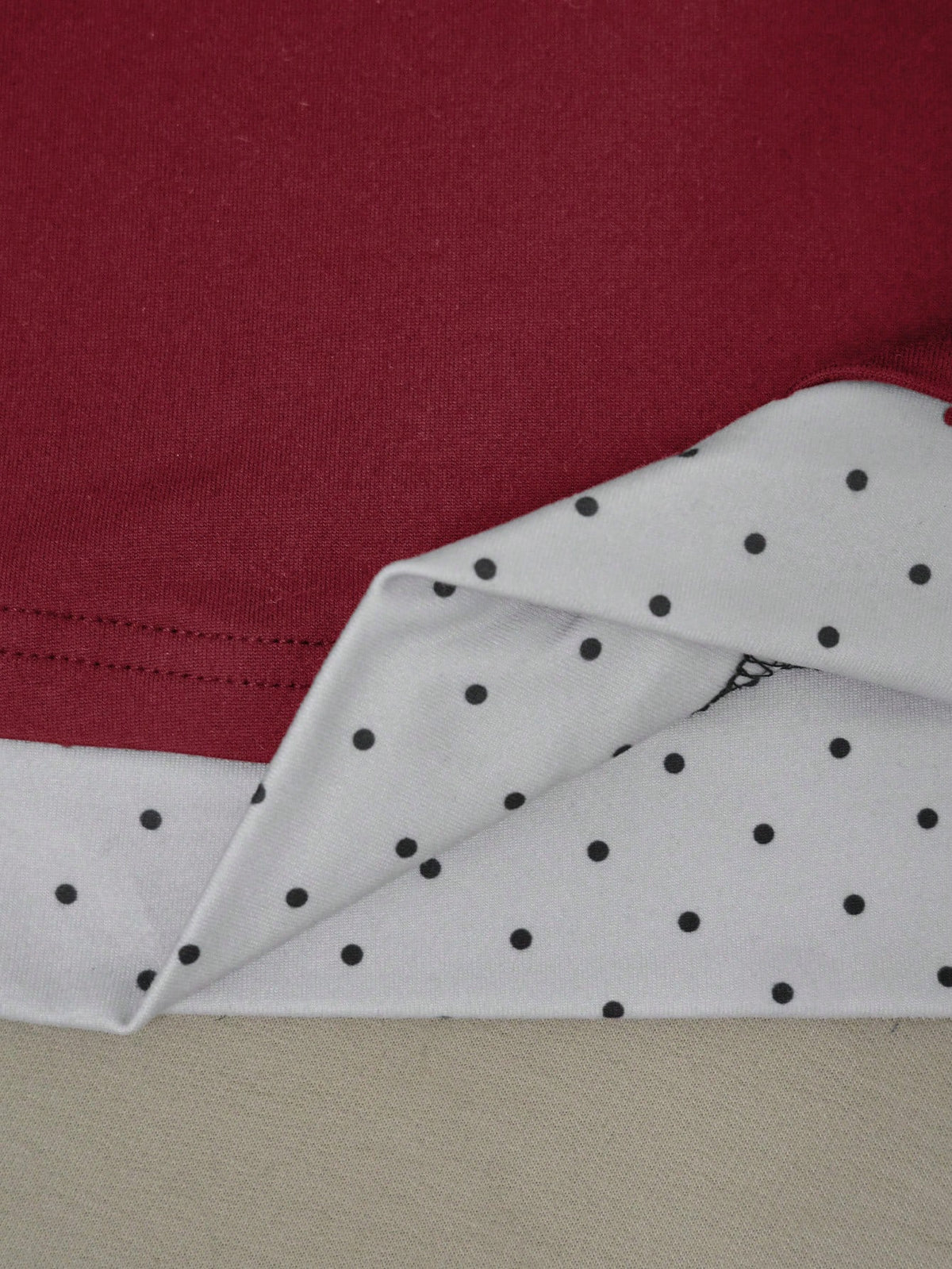 Fashionable Casual Women's Polka Dot Print Chiffon Patchwork Bow Decor Long Sleeve Top Spring Red