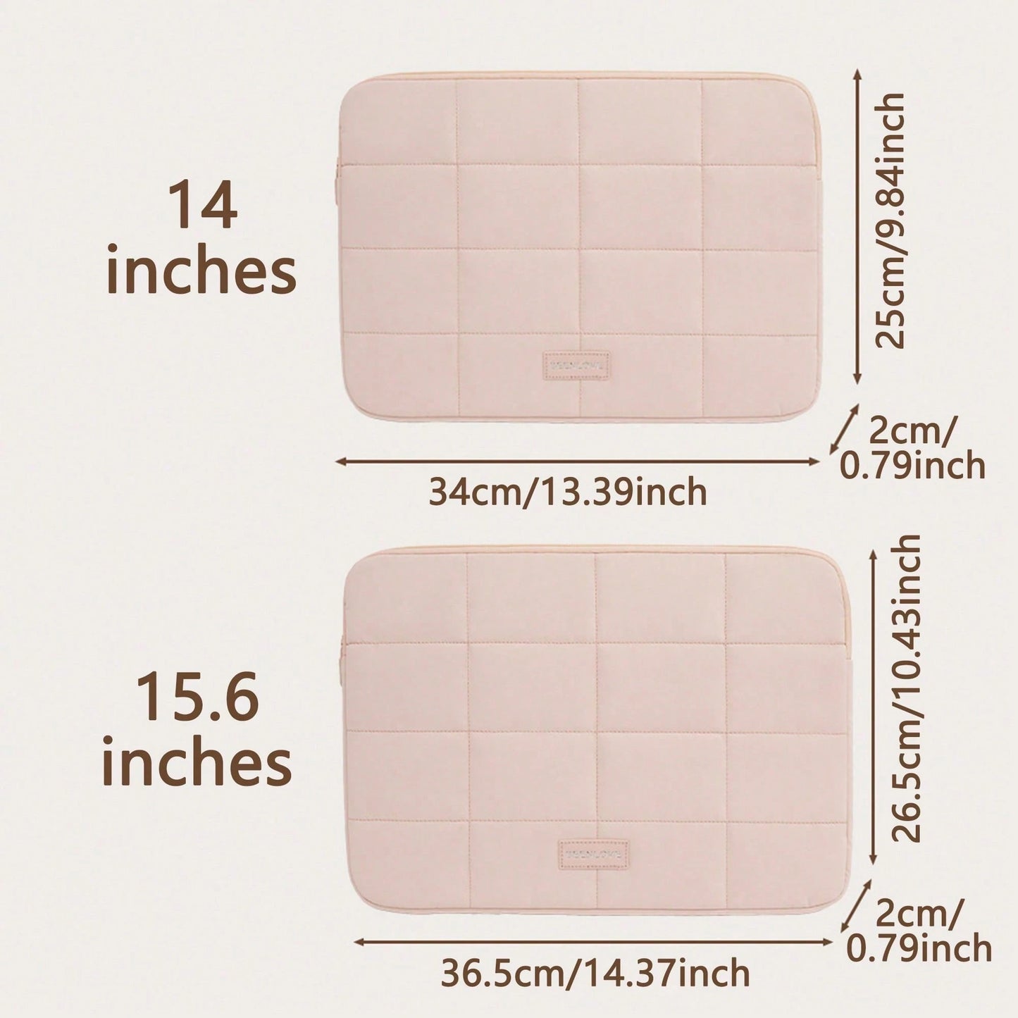 Fashionable Fluffy Quilted Laptop Sleeve, Fits 13/14/15.6 Inch Laptops, Soft Cotton Padded Tablet/Laptop Bag, Compatible With MacBook Pro/Air, Shockproof Laptop Sleeve With Zipper, Lightweight Unisex