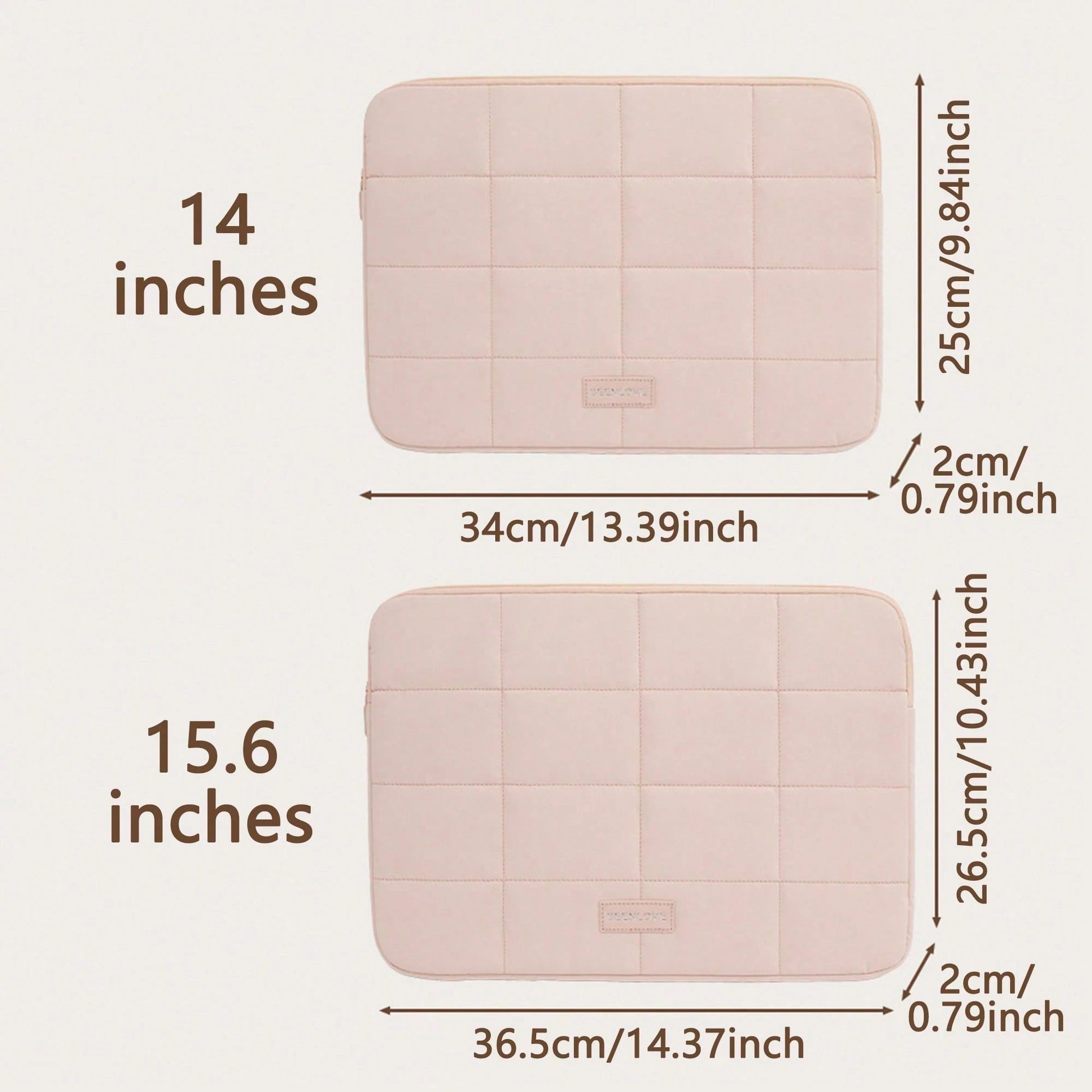 Fashionable Fluffy Quilted Laptop Sleeve, Fits 13/14/15.6 Inch Laptops, Soft Cotton Padded Tablet/Laptop Bag, Compatible With MacBook Pro/Air, Shockproof Laptop Sleeve With Zipper, Lightweight Unisex