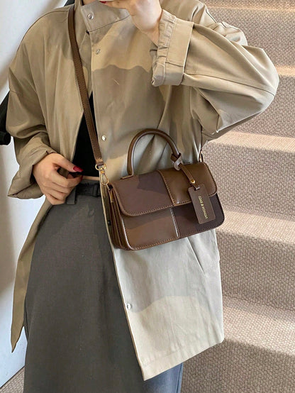 Fashionable Handbag, Premium PU Material, Buckle Decoration, Detachable Shoulder Strap, Compact Storage, Elegant Accessory Suitable For Work, Travel And Weekend Outfits