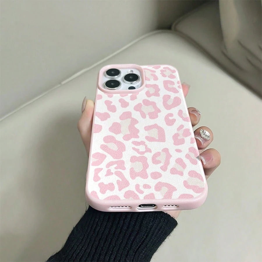 Fashionable Leather Texture Pink TPU Shockproof Protective Case Compatible With IPhone, Suitable As Birthday And Christmas Gift For Couples, Girlfriends, Daughters, Teenage Girls