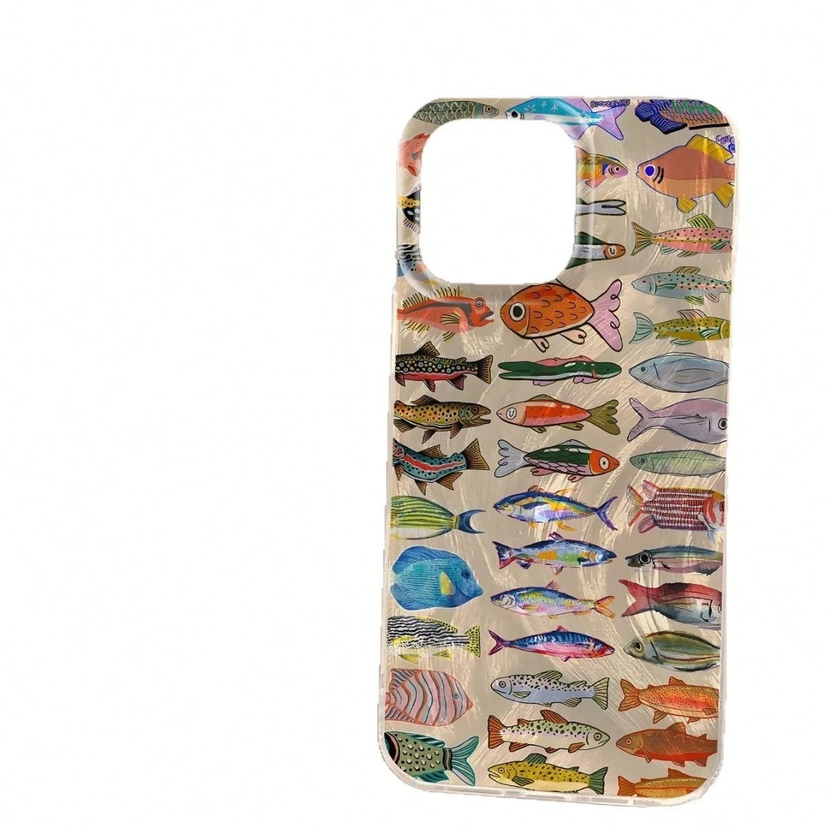 Fashionable Minimalist Water Ripple Full Screen Ocean Fish Phone Case, Compatible With IPhone 17 Pro Max, 17 Pro, 17 Air, 17, 16, 15, 14, 13, 12, 11 Pro Max, Anti-Drop Shockproof Protective Frame