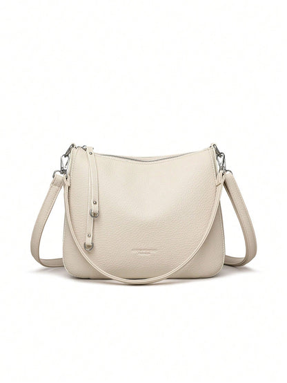 Fashionable, Simple, Solid Color Multifunctional Shoulder Bag, Niche Design Retro Synthetic Leather Crossbody Bag, Suitable For Shopping Commuting