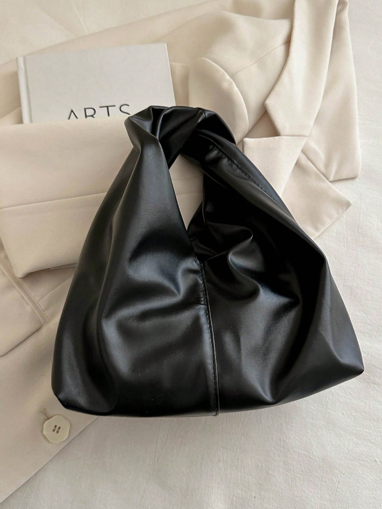 Fashionable Versatile Solid Color New PU Shoulder Bag, Casual Minimalist Baguette Small Bag, Women Handbag
