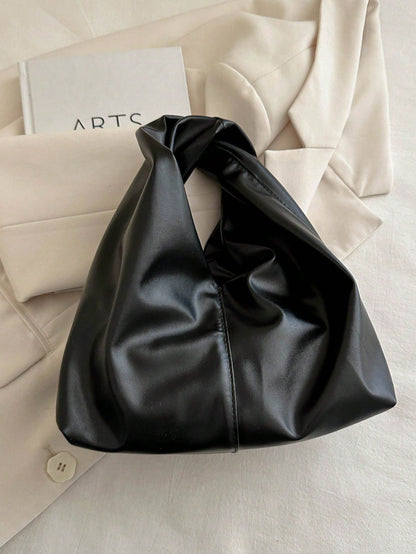 Fashionable Versatile Solid Color New PU Shoulder Bag, Casual Minimalist Baguette Small Bag, Women Handbag