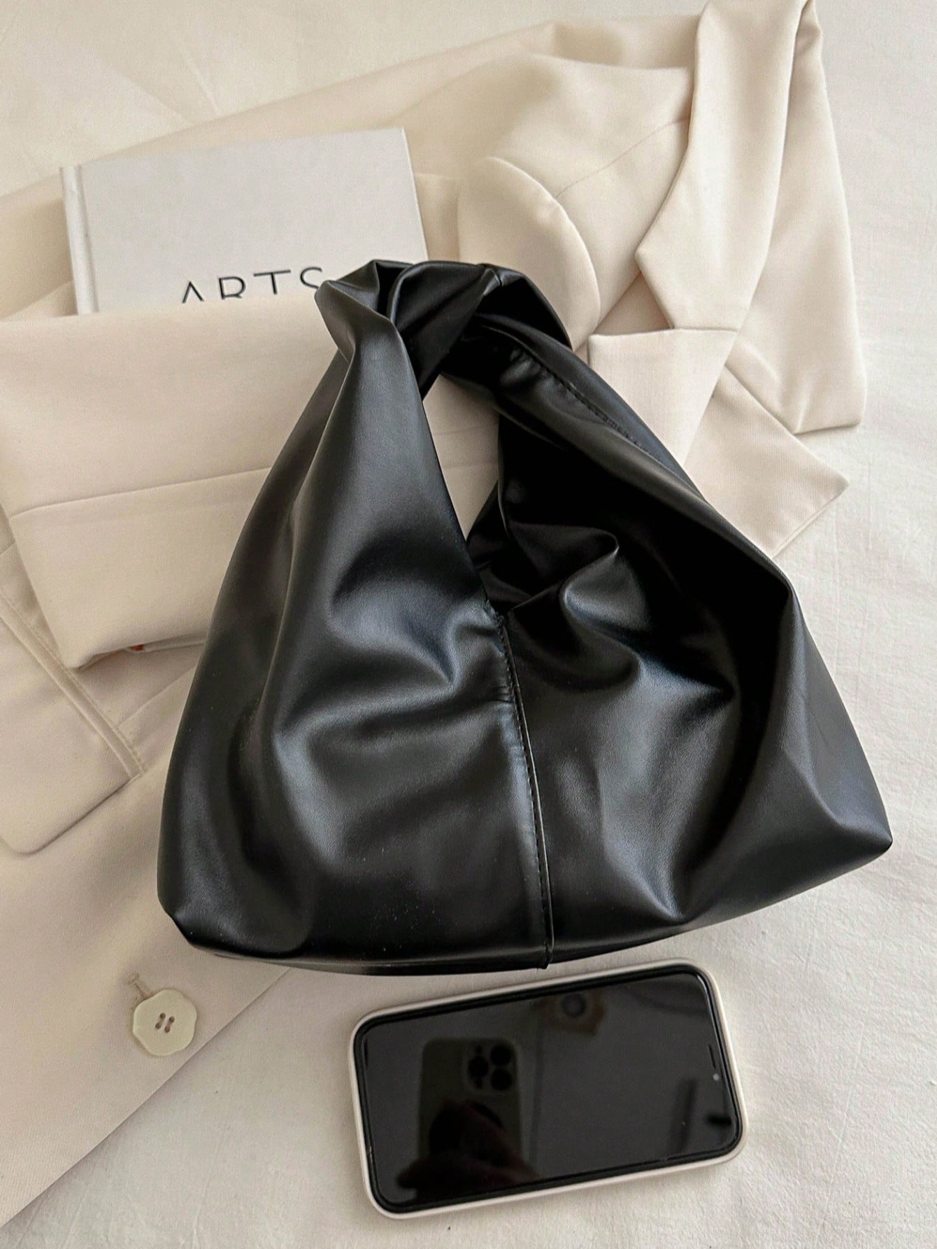 Fashionable Versatile Solid Color New PU Shoulder Bag, Casual Minimalist Baguette Small Bag, Women Handbag