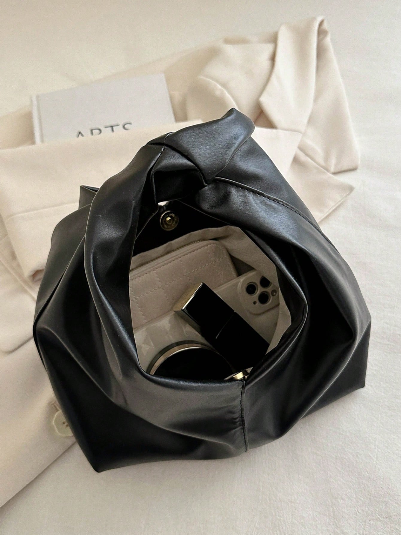 Fashionable Versatile Solid Color New PU Shoulder Bag, Casual Minimalist Baguette Small Bag, Women Handbag