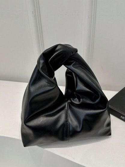 Fashionable Versatile Solid Color New PU Shoulder Bag, Casual Minimalist Baguette Small Bag, Women Handbag