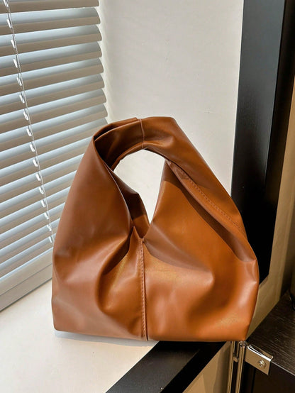 Fashionable Versatile Solid Color New PU Shoulder Bag, Casual Minimalist Baguette Small Bag, Women Handbag