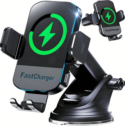 Fast Charging Auto Sensing Car Phone Holder, Universal Wireless Charger Mount