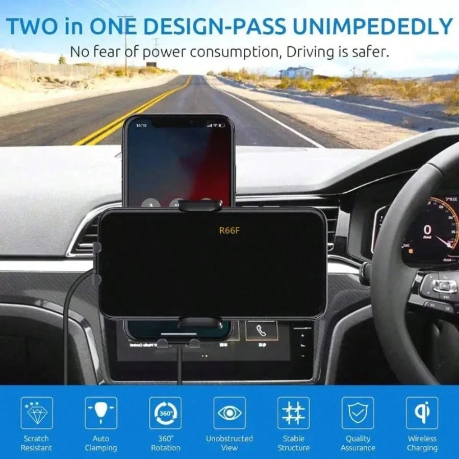 Fast Charging Auto Sensing Car Phone Holder, Universal Wireless Charger Mount