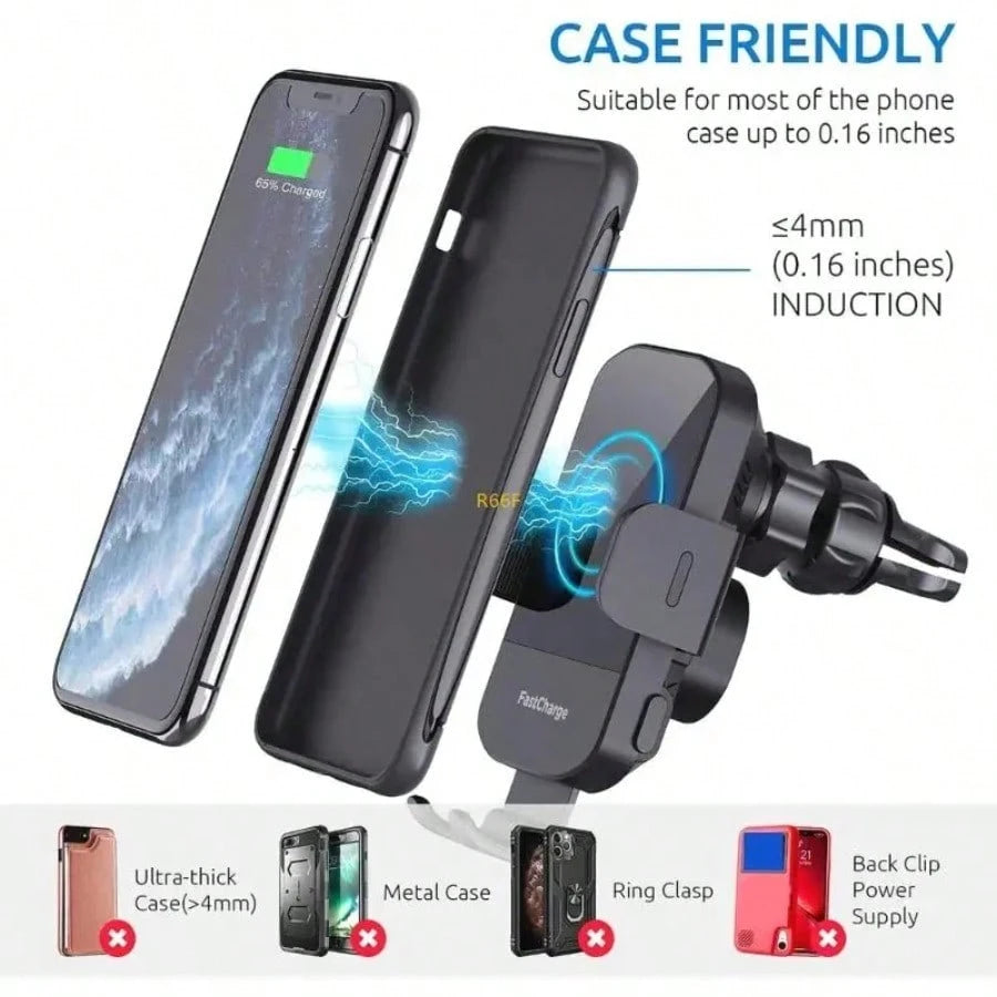 Fast Charging Auto Sensing Car Phone Holder, Universal Wireless Charger Mount