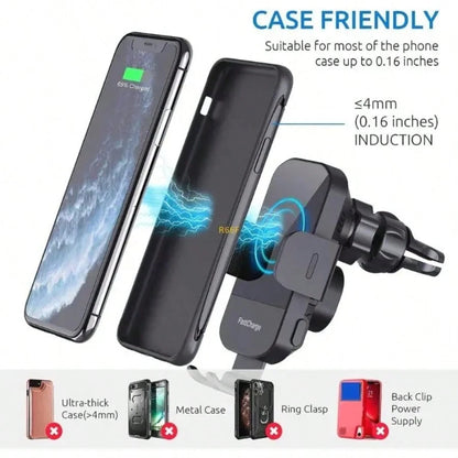 Fast Charging Auto Sensing Car Phone Holder, Universal Wireless Charger Mount