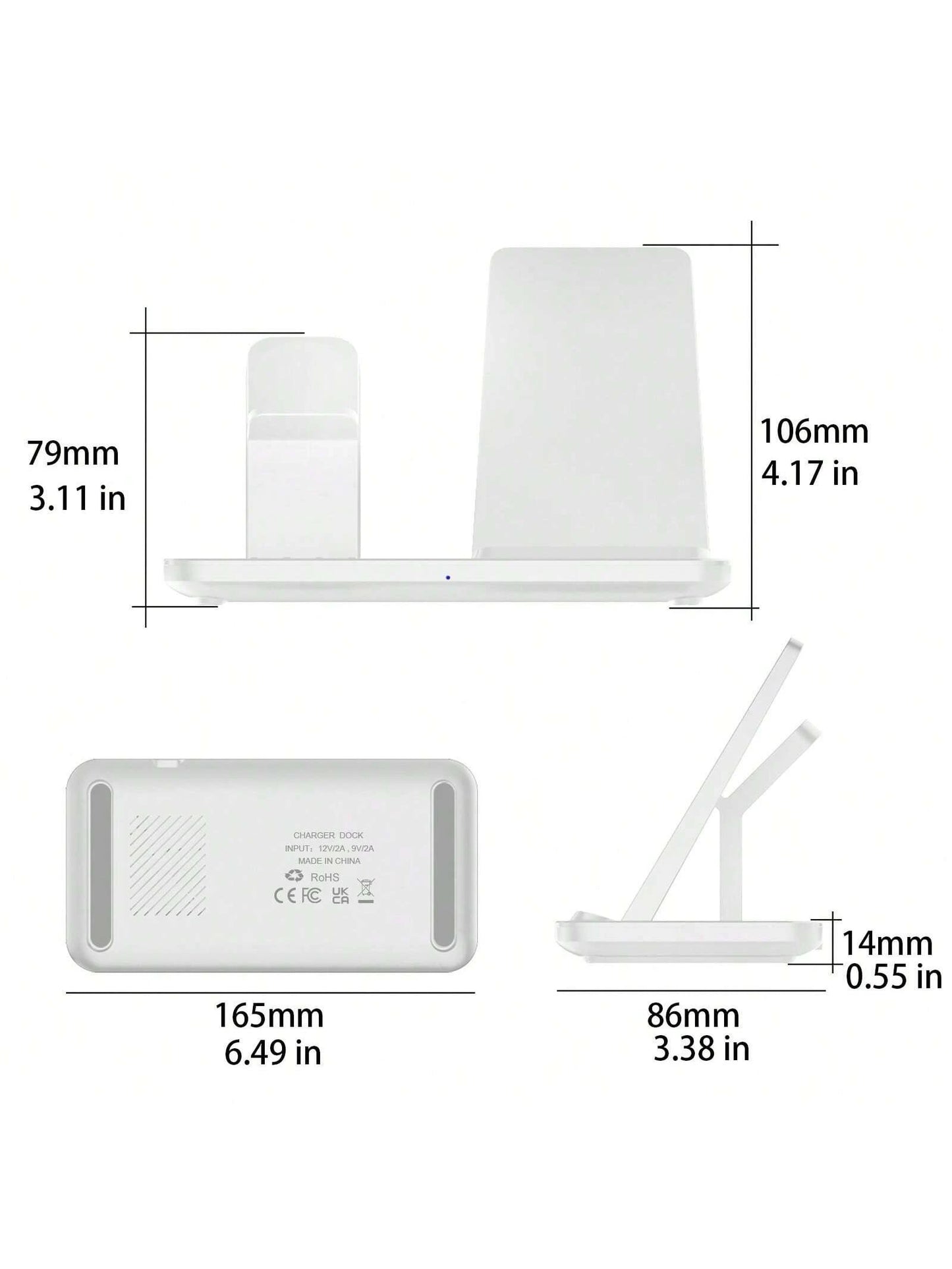 Fast Charging Dock Station For Multiple Devices- 15W 3 In 1 Wireless Charger Stand Compatible With IPhone 17/Air/16/15/14/13/12/11/Pro/Max/XS/XR/X/8/Plus, Compatible With Apple Watch 11/10/9/8/7/6/5
