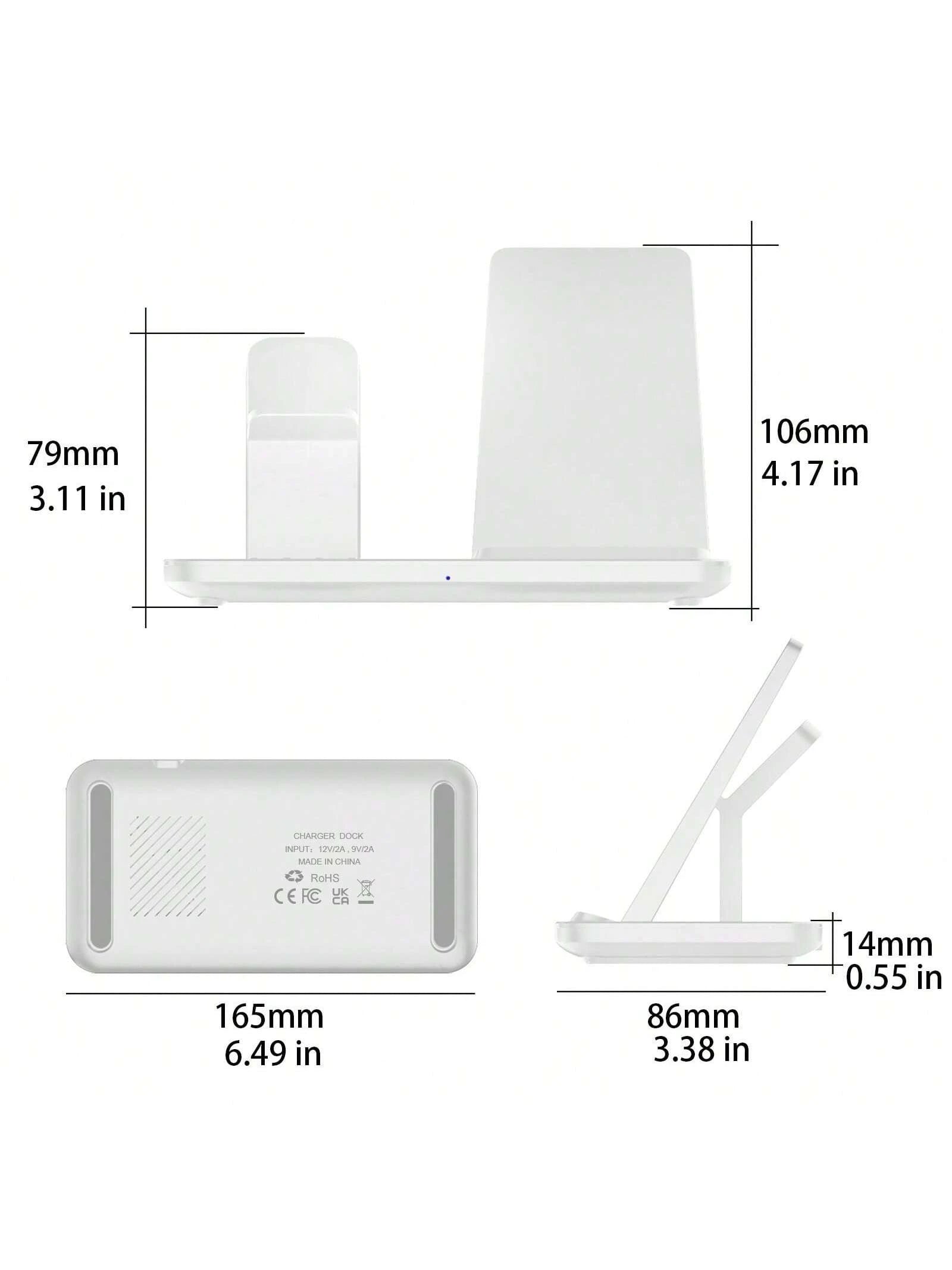 Fast Charging Dock Station For Multiple Devices- 15W 3 In 1 Wireless Charger Stand Compatible With IPhone 17/Air/16/15/14/13/12/11/Pro/Max/XS/XR/X/8/Plus, Compatible With Apple Watch 11/10/9/8/7/6/5