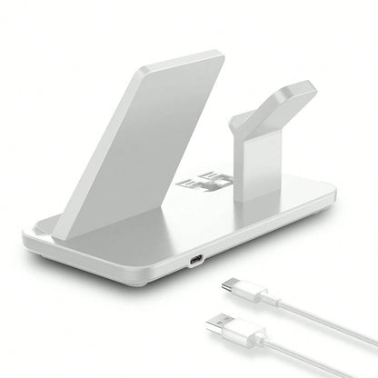 Fast Charging Dock Station For Multiple Devices- 15W 3 In 1 Wireless Charger Stand Compatible With IPhone 17/Air/16/15/14/13/12/11/Pro/Max/XS/XR/X/8/Plus, Compatible With Apple Watch 11/10/9/8/7/6/5