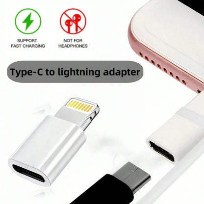 Fast Charging Type-C To Lightning Adapter Compatible With Iphone, Supports Calling/Music Listening/Charging/Data Transfer, Lightning Male To Type-C Female Adapter, Compatible With IPhone Charger And S