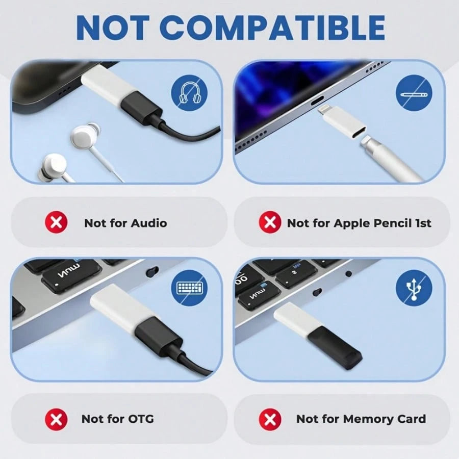 Fast Charging Type-C To Lightning Adapter Compatible With Iphone, Supports Calling/Music Listening/Charging/Data Transfer, Lightning Male To Type-C Female Adapter, Compatible With IPhone Charger And S