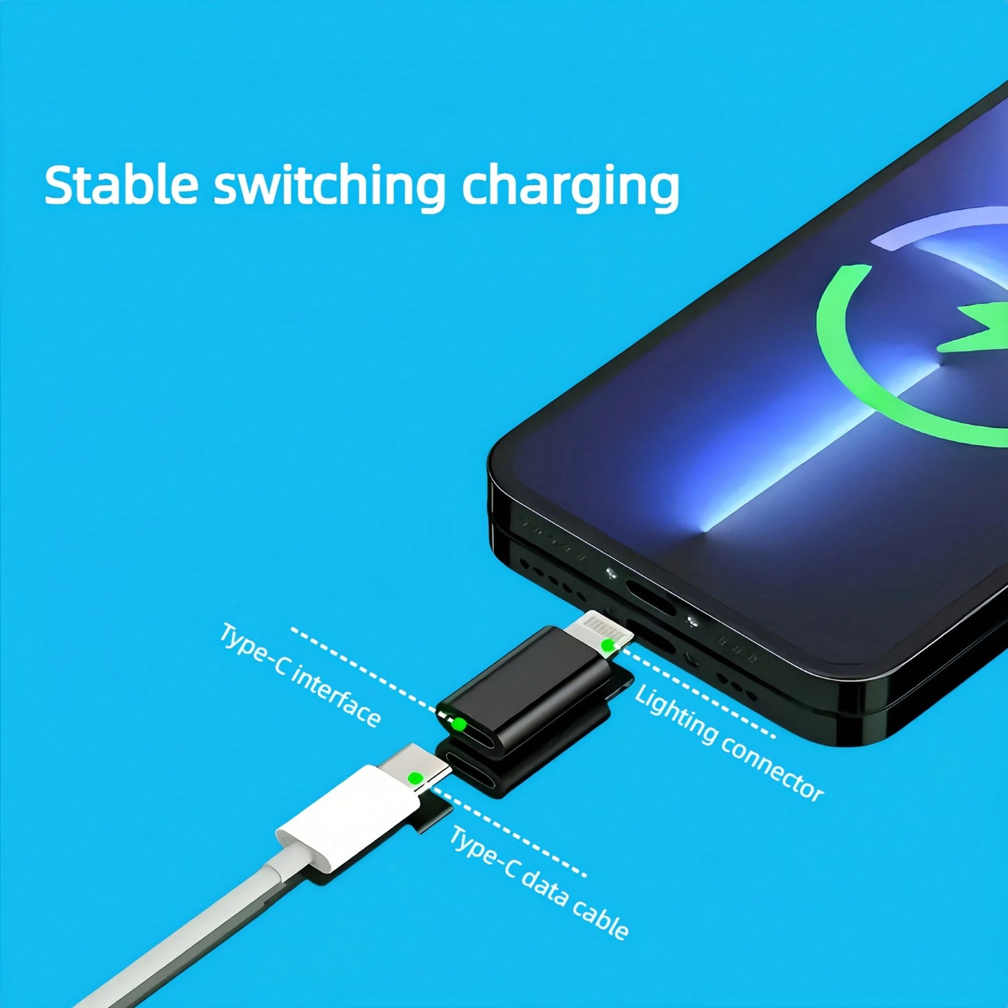 Fast Charging Type-C To Lightning Adapter Compatible With Iphone, Supports Calling/Music Listening/Charging/Data Transfer, Lightning Male To Type-C Female Adapter, Compatible With IPhone Charger And S
