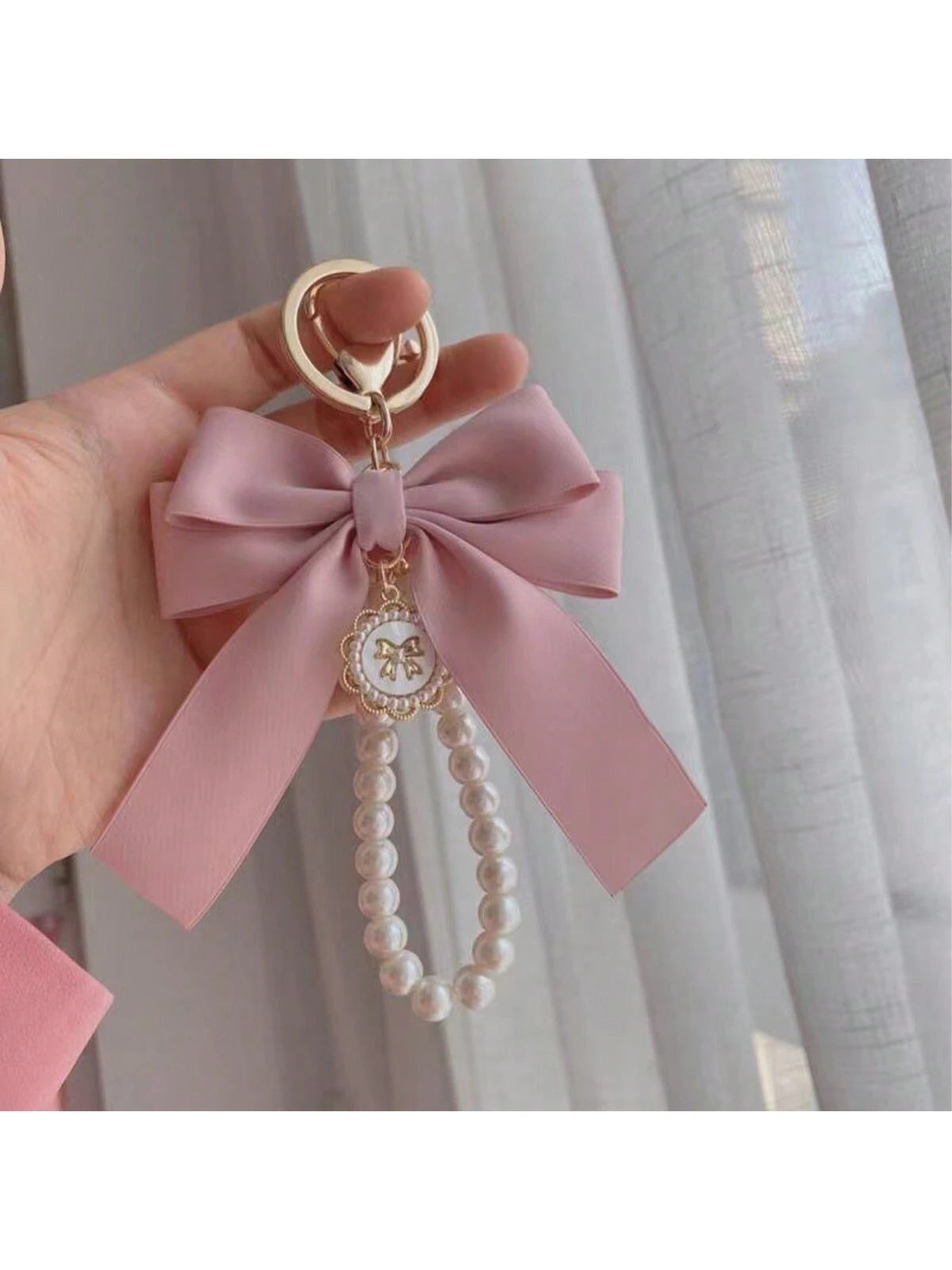 Faux Pearl Bow Mobile Phone Keychain Versatile Bag Accessory Bows Valentines