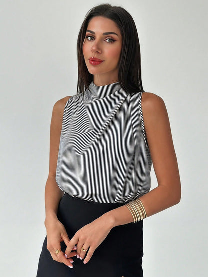 Firerie Women's Elegant Fashion New Commuting Office Daily Vacation Music Festival Asymmetrical Pleated Apricot Blouse, Spring/Summer
