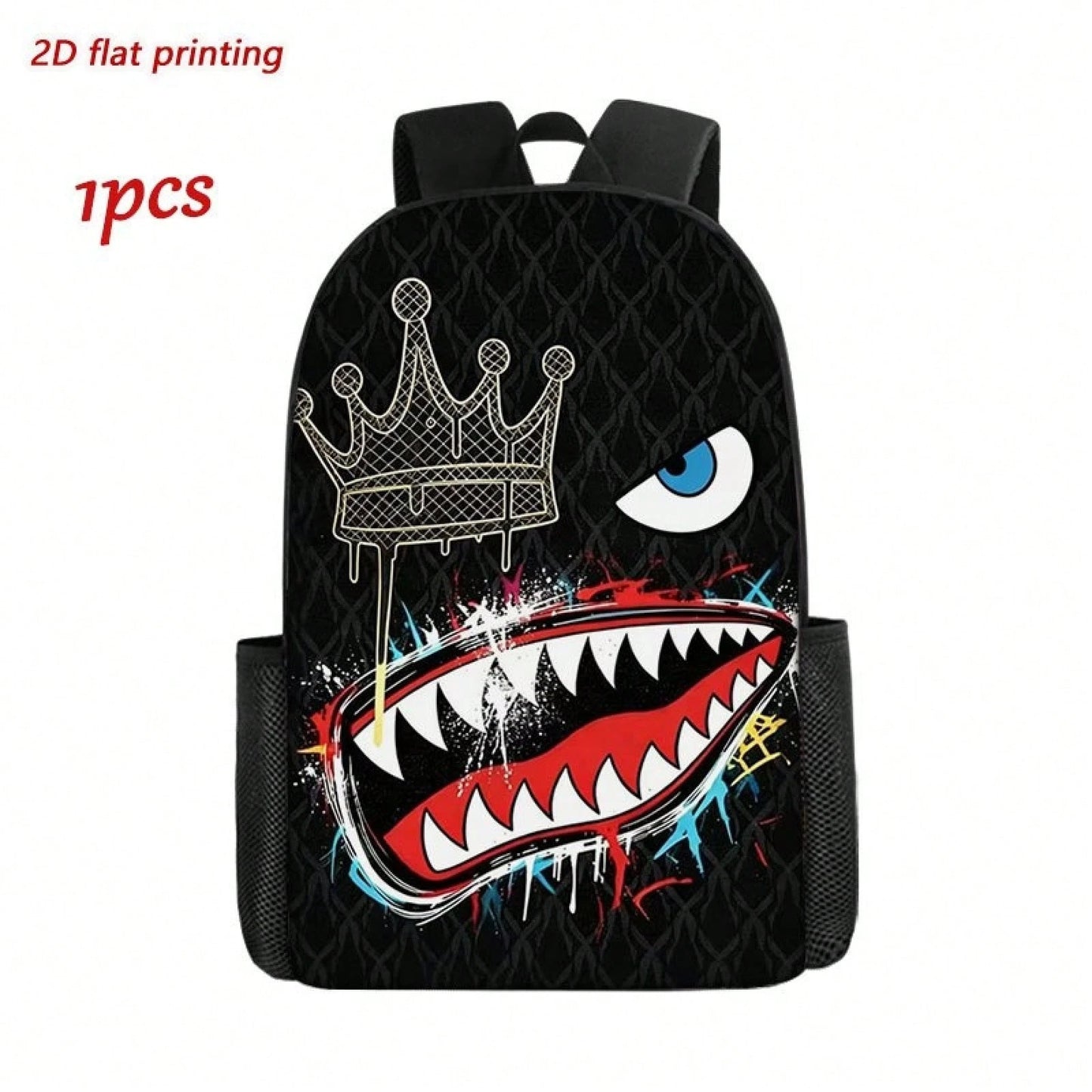 First Choice Back-To-School Season Is Backpack With Stylish Graffiti 2D Print, Zipper Closure, Adjustable Shoulder Straps, Large Capacity, And Multi-Functional Design.It Is Suitable Travel And Commuti