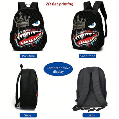 First Choice Back-To-School Season Is Backpack With Stylish Graffiti 2D Print, Zipper Closure, Adjustable Shoulder Straps, Large Capacity, And Multi-Functional Design.It Is Suitable Travel And Commuti